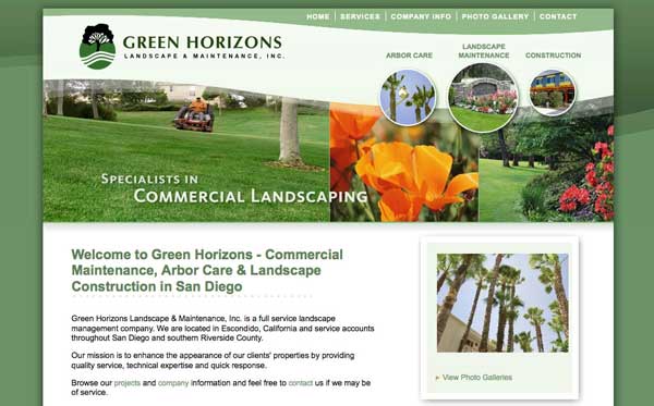 Website design for Escondido landscape maintenance company