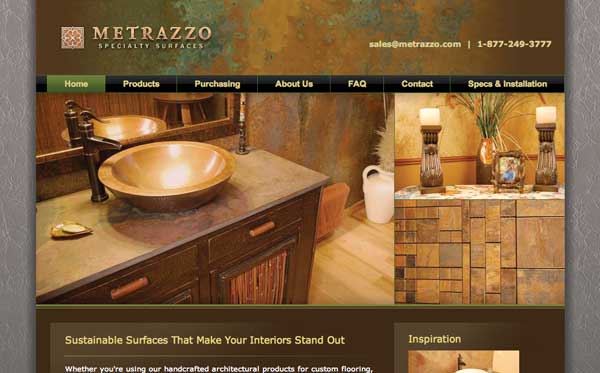 Website design for interior surfaces distributor