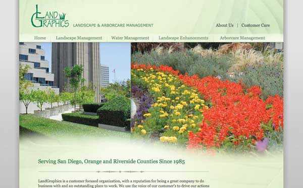 Website design for landscape maintenance company