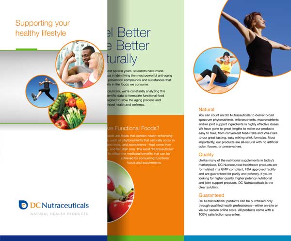 Brochure design for nutritional products company