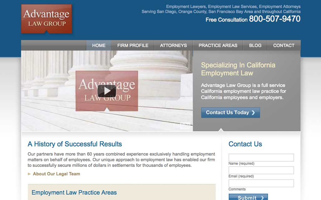 Mobile website design and development for legal firm