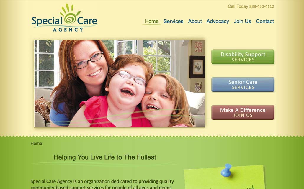 Web design for healthcare services provider