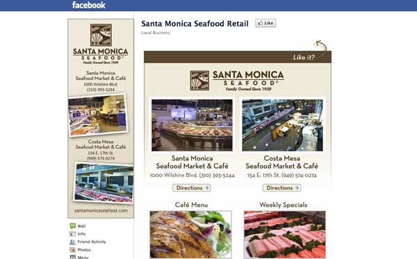 Facebook business page design for seafood restaurant