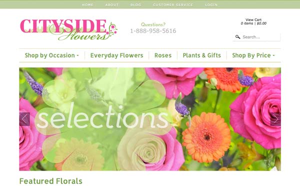 Website theme customization for online florist