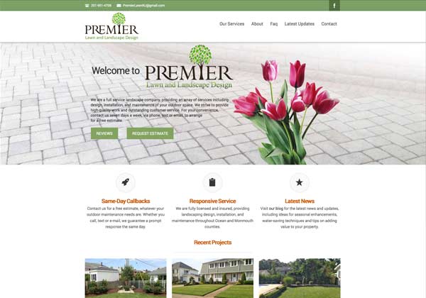 Theme customization for landscape contractor