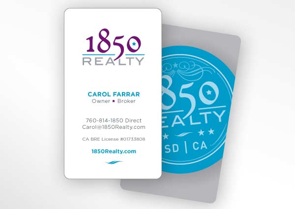 Business card design for San Diego realtor