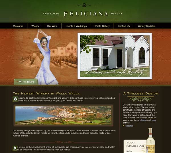 Web and logo design for Washington State winery